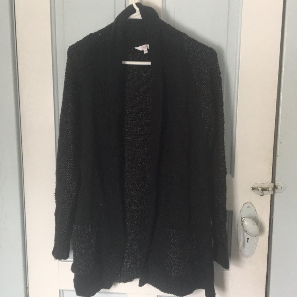 Black, warm cardigan